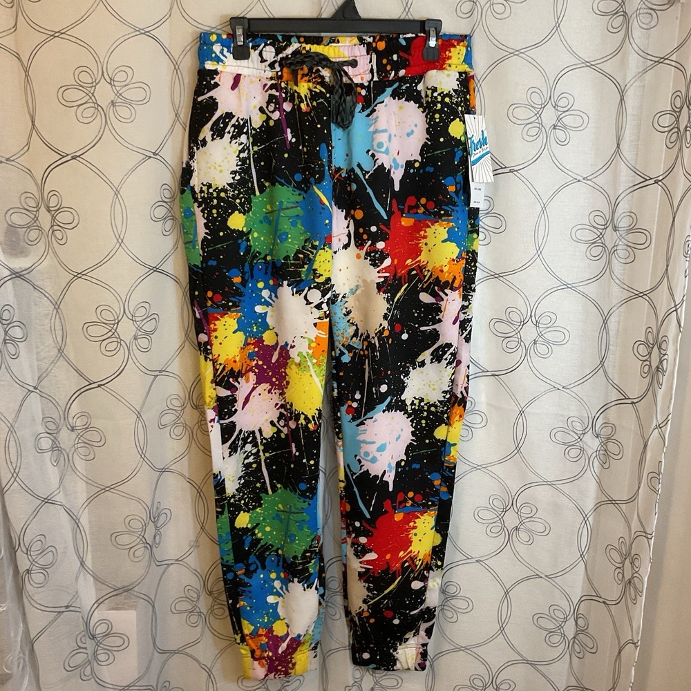 Men's Jogging Lounge Pants Size Large Fresh Prints of Bel‎ Air Paint Splatter